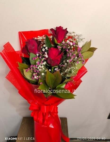 Rose rosse a stelo