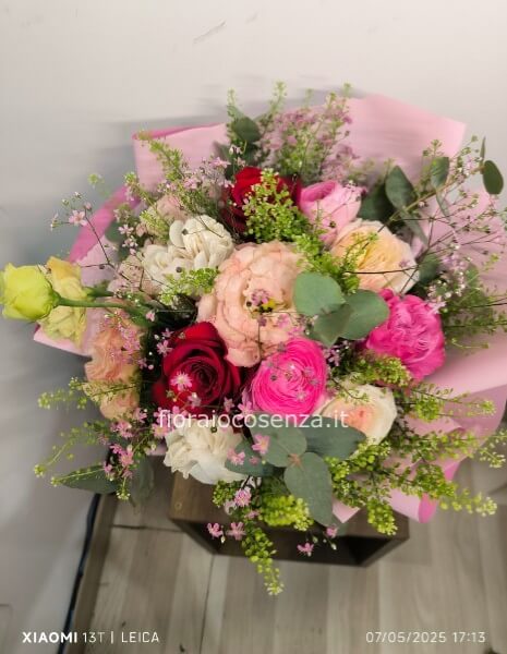 Bouquet tonalità rosa