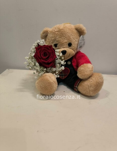 orsetto con rosa